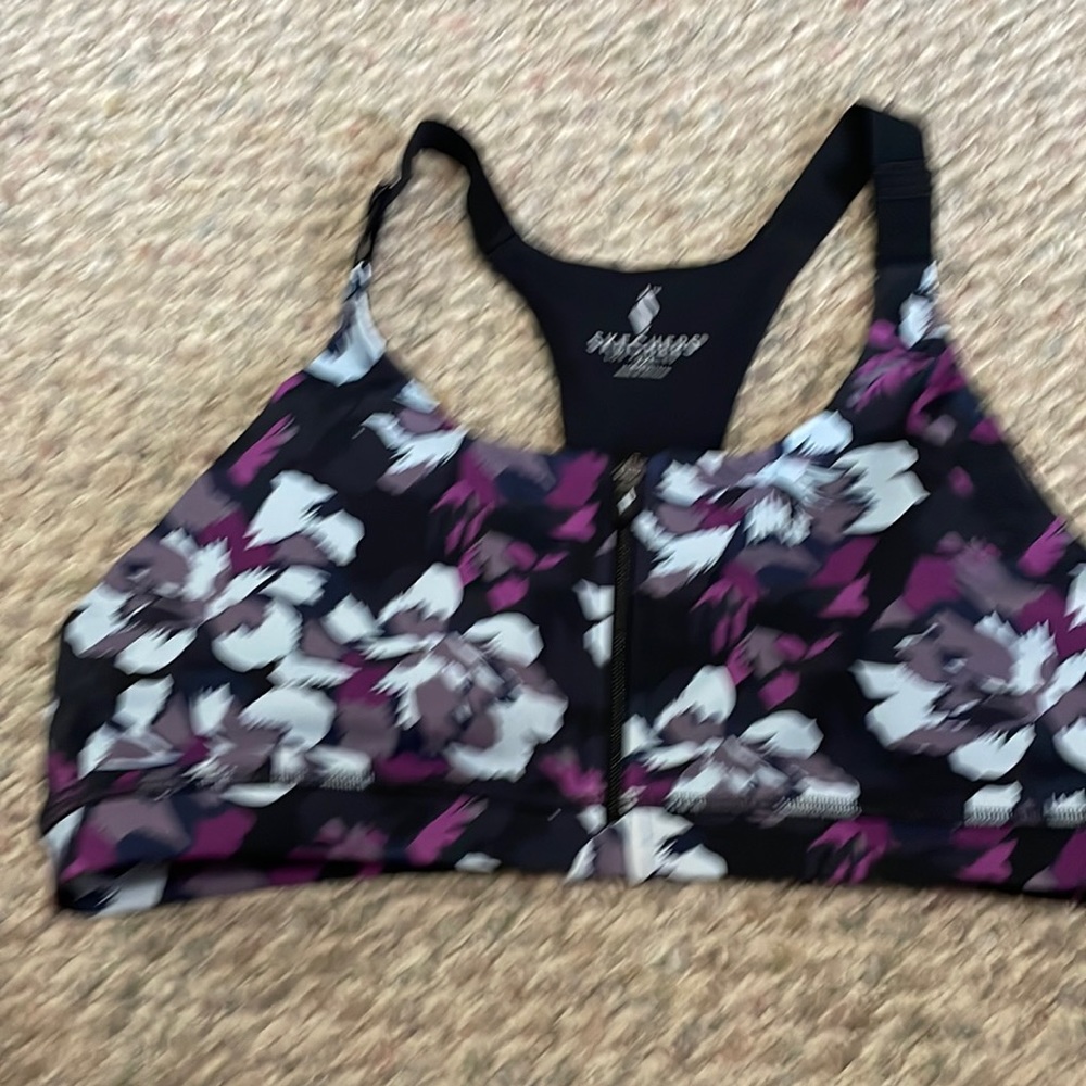 Sketchers women sport bra black 2 xl new with tags